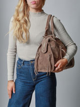 Schoudertas A4 Formaat Velvet Leder Milano Bruin velvet VE24095-vue-porte